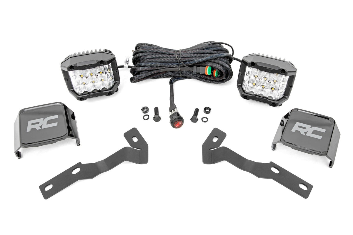 Rough Country LED Light Kit Ditch Mount 3" OSRAM Wide Fits toyotaTacoma (16-23) 71084