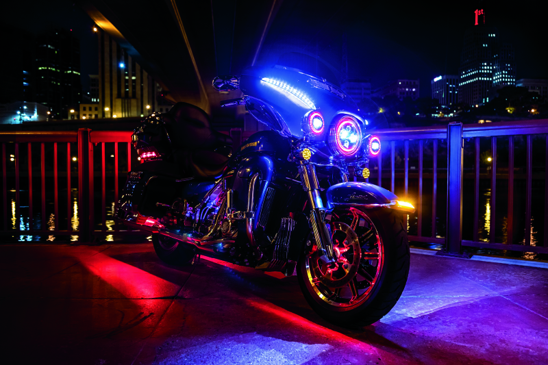 Kuryakyn Motorcycle Lighting: Prism+ Bluetooth Controlled Led Roulette Wheel For Harley-Davidson Front Axle Spacers 1.3" To 1.5" Diameter 2806