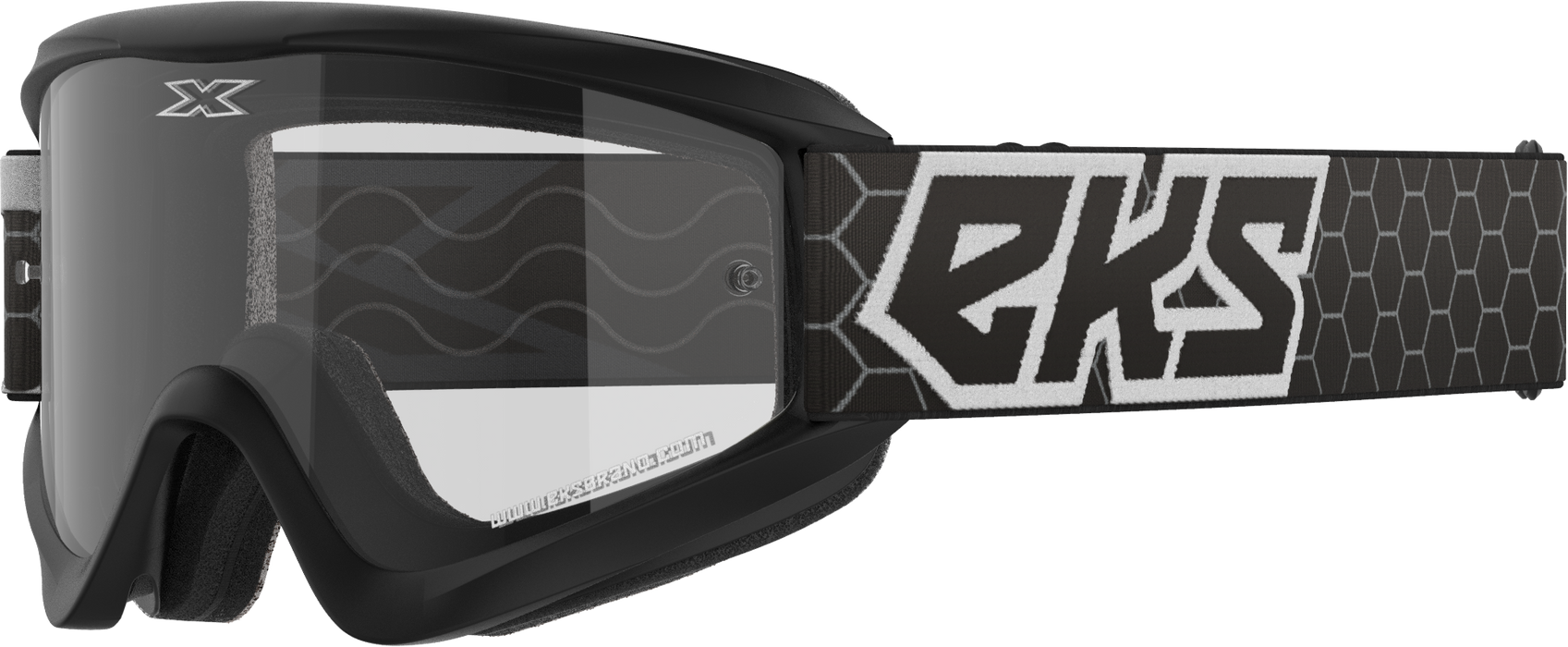 EKS Brand GOX Flat Out Clear Goggles OSFA Black/White Clear