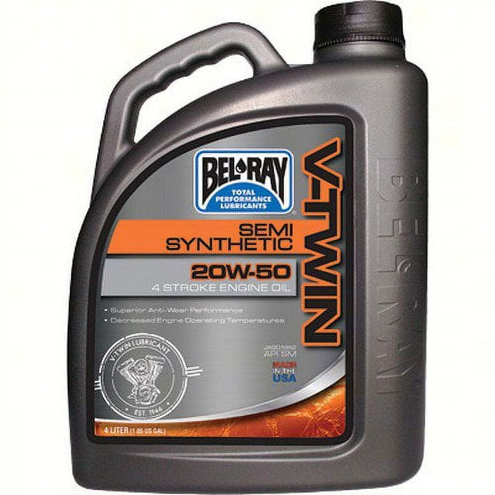 Bel-Ray  96910-BT4; V-Twin Semi-Synthetic Engine Oil 20W-50 4L