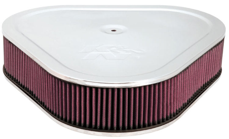 K&N Triangle Air Cleaner Assembly Red Size 14in 5.125in Neck Flange x 3in Height 60-1470