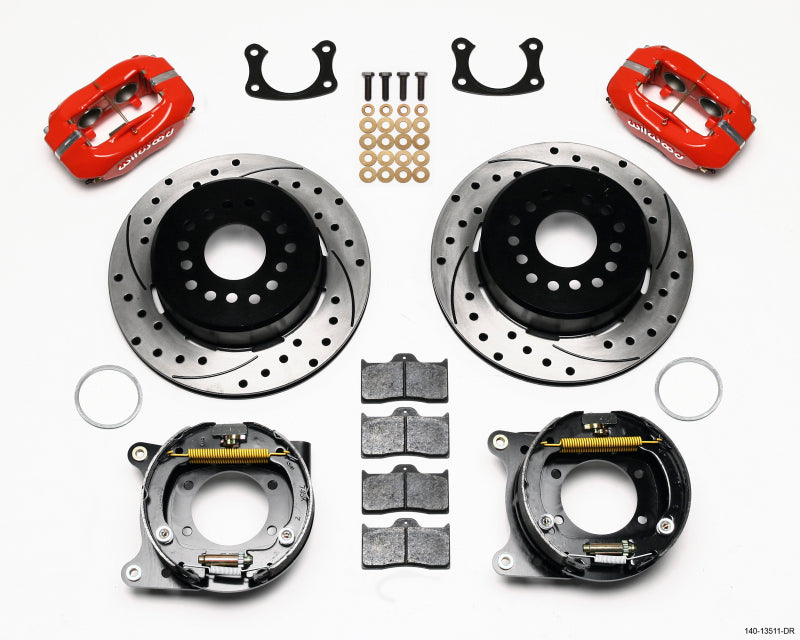 Wilwood Forged Dynalite P/S Park Brake Kit Drilled Red BOP Axle 2.75in Bearing 2.75 Offset 140-13511-DR