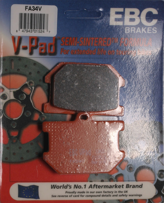 EBC Brakes V Semi-Sintered Brake Pads Compatible for Yamaha SR500 1981