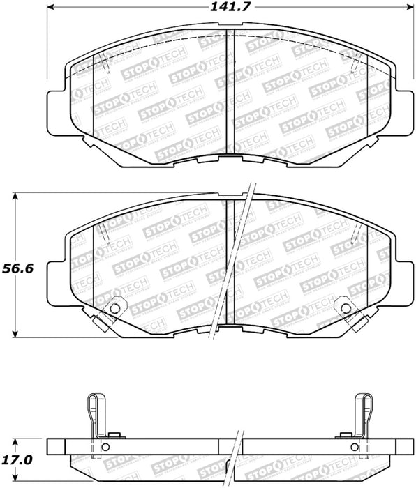 StopTech Sport Brake Pads w/Shims and Hardware Front 309.09142