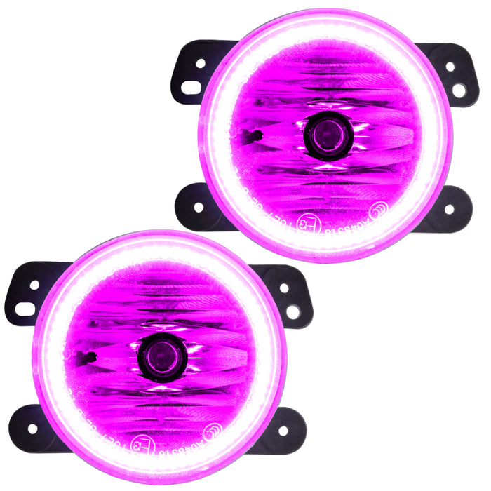 Oracle Lighting 07-09 compatible with Jeep Wrangler JK Pre-Assembled LED Halo Fog Lights -Pink 7080-009