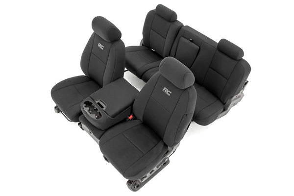Rough Country Seat Covers Fr 40/40/20 & Rr Full Bench Fits Chevy/GMC 1500/2500HD (07-13) 91033
