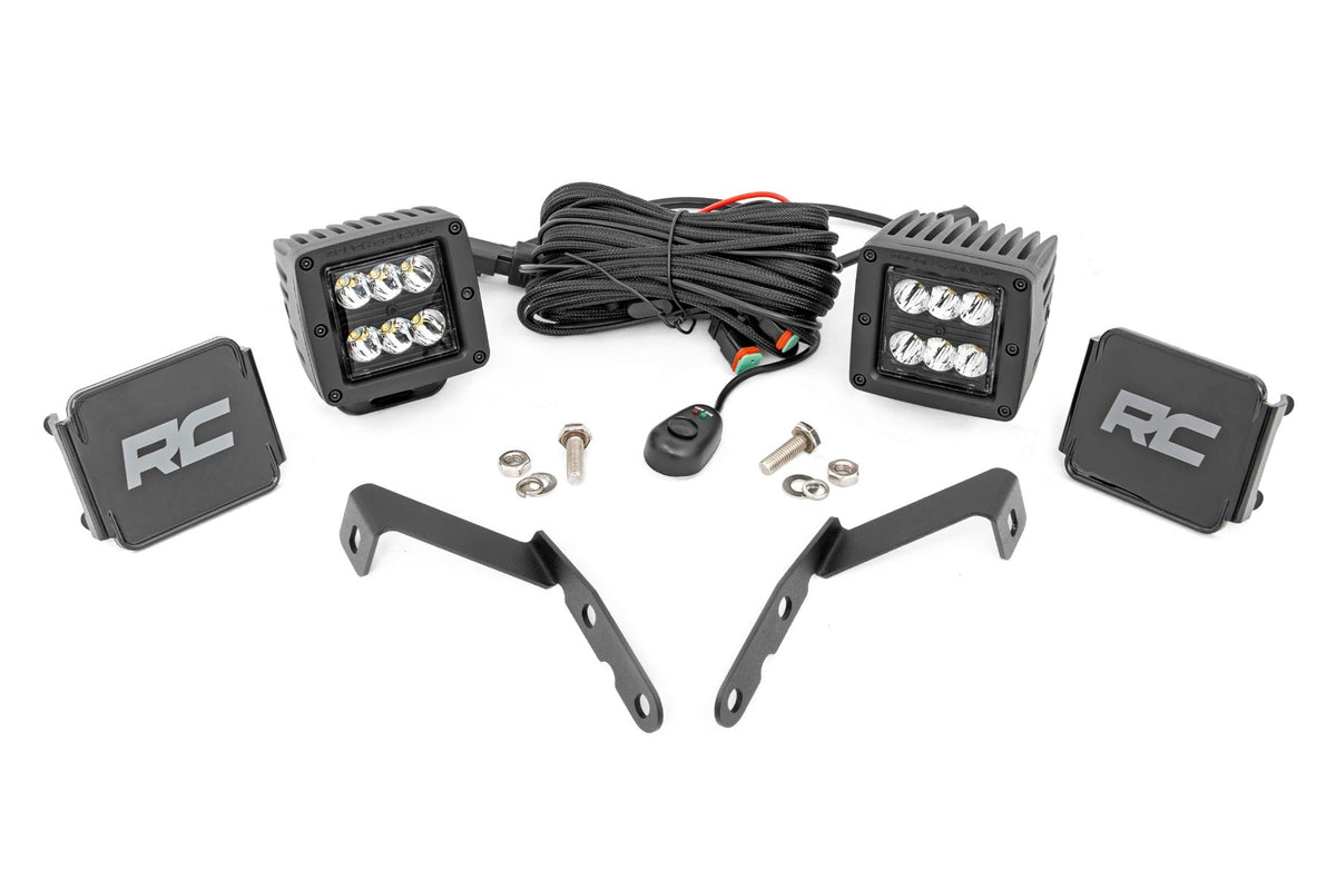 Rough Country Led Light Ditch Mount 2Andquot; Black Pair Spot Fits Chevy 1500 (2007-2013) 71058