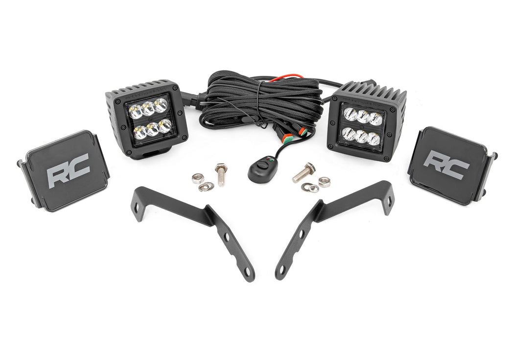 Rough Country Led Light Ditch Mount 2Andquot; Black Pair Spot Chevy 1500 (2007-2013) 71058