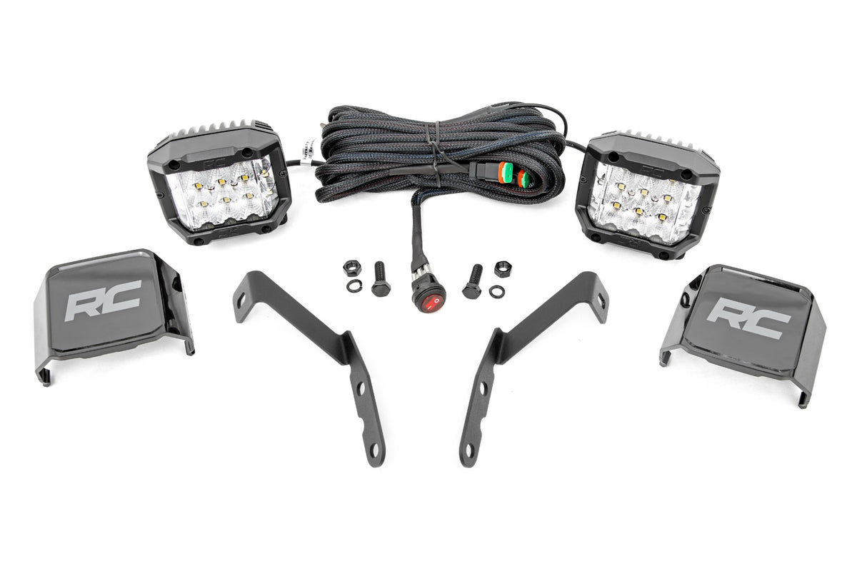 Rough Country Led Light Ditch Mount 3" Osram Wide Fits Chevy 1500 And Chevy/GMC 2500HD/3500HD (07-14) 71062