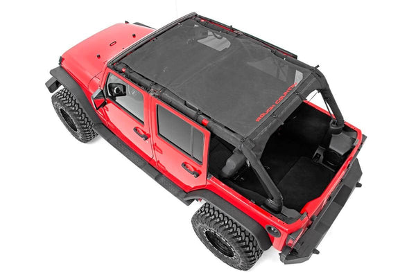 Rough Country Mesh Bikini Top Plus Black Fits Jeep Wrangler Jk 2WD/4WD (2007-2018) 85110