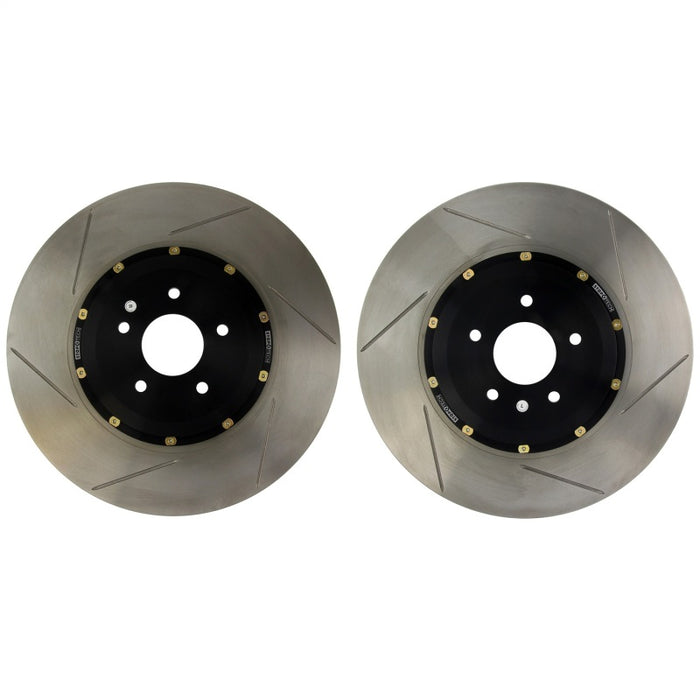 StopTech 09-15 Cadillac CTS-V AeroRotor 2pc Drilled and Zinc Plated Front Rotor (Pair) 81.196.9941