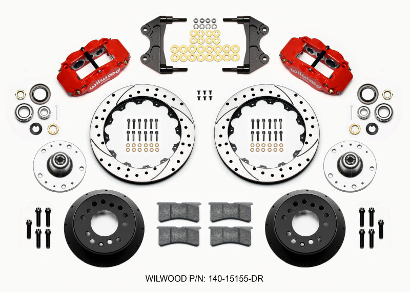 Wilwood Narrow Superlite 6R Front Hub Kit 12.88in Drill Red WWE ProSpindle (5x4.75in 5x5.00in Hub) 140-15155-DR