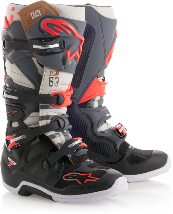 Alpinestars Tech 7 Blackjack Boots Yellow/Fluorescent Red 08 2012014-9013-8