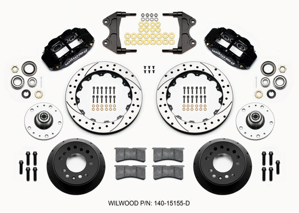 Wilwood Narrow Superlite 6R Front Hub Kit 12.88in Drilled WWE ProSpindle (5x4.75in 5x5.00in Hub) 140-15155-D