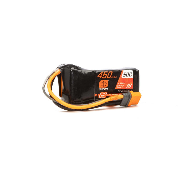 Spektrum SMART 450mAh 3S 11.1V Smart G2 LiPo Battery 50C IC2 SPMX4503S50 Airplane Batteries