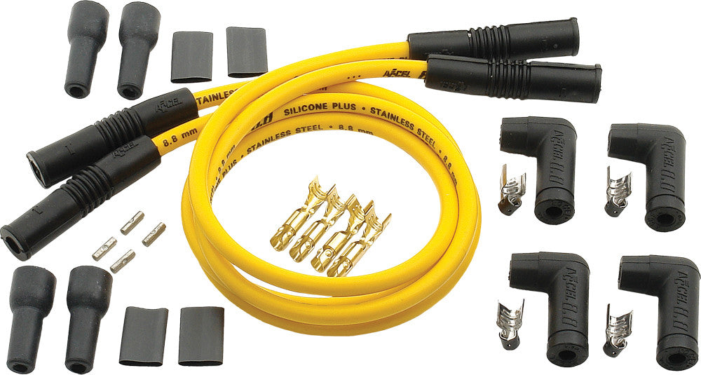 Accel 4 Plug Wire Set 8.8Mm Yellow 170082