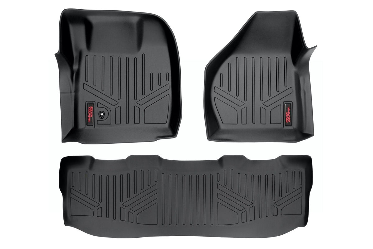 Rough Country Floor Mats Fr & Rr Crew Cab Fits Ford F-250/F-350 Super Duty (08-10) M-52102