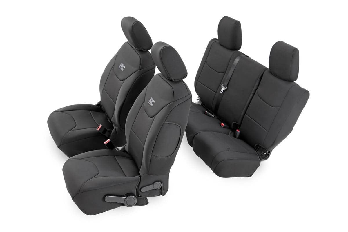 Rough Country Seat Covers Front And Rear Fits Jeep Wrangler Jk 2WD/4WD (2008-2010) 91002A