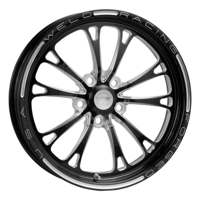 Weld V-Series 1-Piece 17x4.5 / 5x4.5 BP / 2.25in. BS Black Wheel Non-Beadlock 84B-1704204