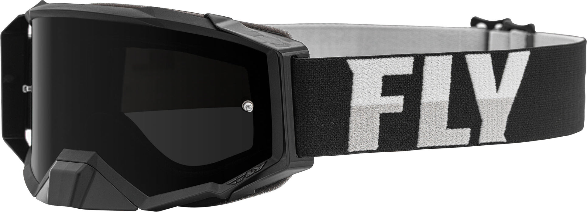 Fly Racing 2021 Zone Pro Goggle (Black/White/Dark Smoke Lens, Adult)