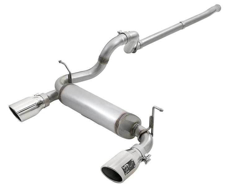 aFe Rebel Series 2.5in 409 SS Cat-Back Exhaust w/ Polished Tips 18-19 compatible with Jeep Wrangler (JL) V6 3.6L 49-48076-P