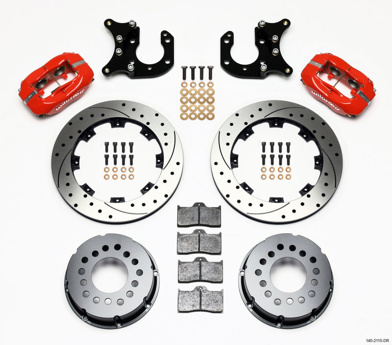 Wilwood Forged Dynalite P/S Rear Kit Drilled Red Big Ford 2.36in Offset 140-2115-DR