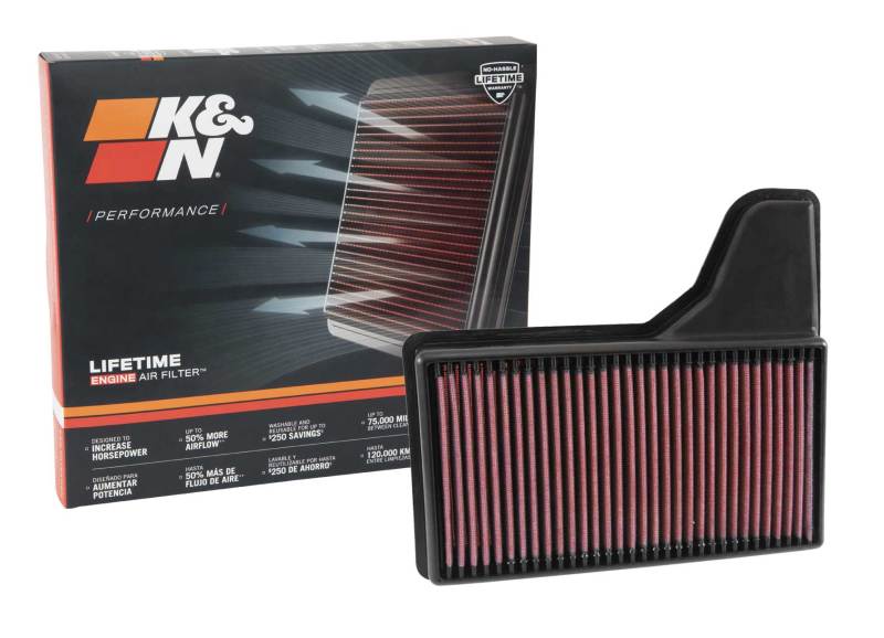K&N 33-5029 Air Panel Filter for FORD MUSTANG GT V8-5.0L F/I 2015-2018