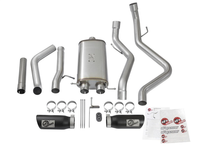 aFe MACH Force-Xp 3in CB SS Dual Exhaust w/Black Tips 09-16 GM Silverado/Sierra 4.3L/4.8L/5.3L 49-44071-B