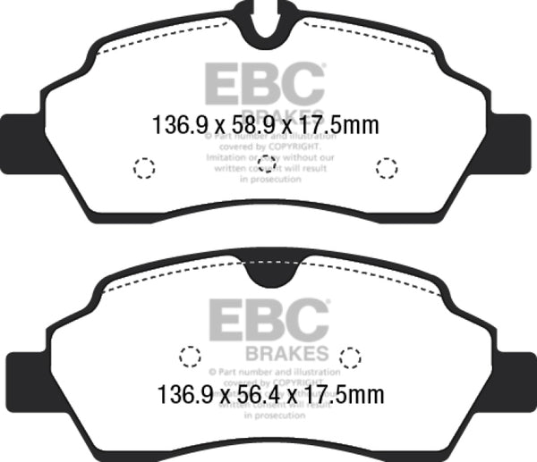 EBC 2015+ Fits Ford Transit 150 Srw Yellowstuff Rear Brake Pads DP42222R