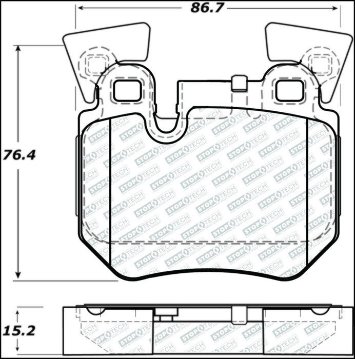 StopTech 08-13 BMW 1-Series Street Select Rear Brake Pads 305.1372