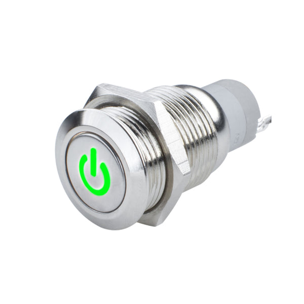 Oracle Pre-Wired Power Symbol Momentary Flush Mount LED Switch Green 2050-004