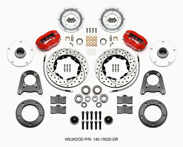 Wilwood Forged Dynalite-M Front Kit 10.75in Drilled Red 1950-1955 MG-TD/TF 140-15020-DR