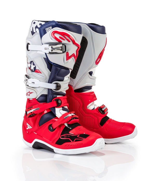 Alpinestars Tech 7 Five Star Le Boots Cool Grey/ Red Sz 12 2012014-9034-12