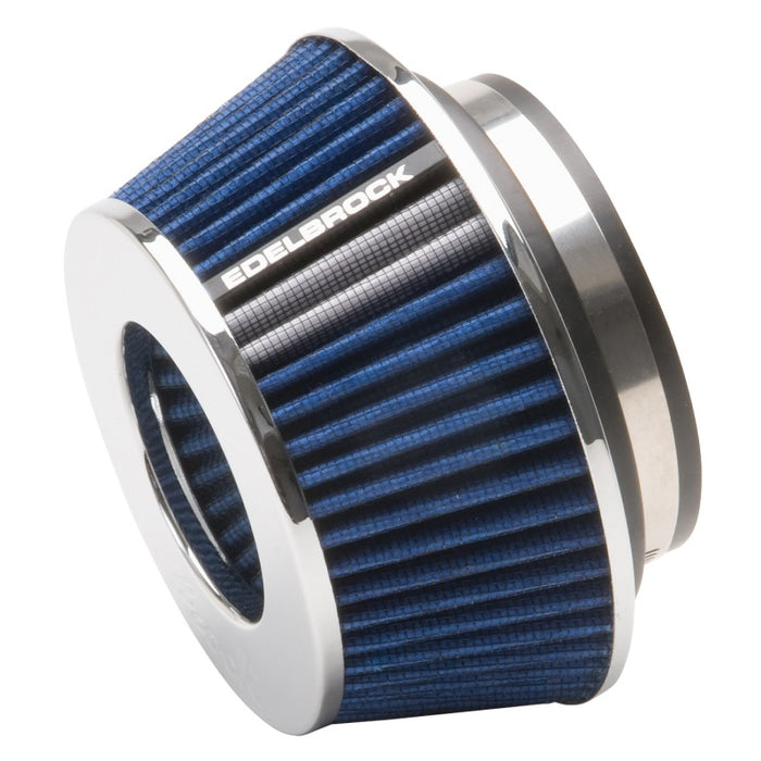 Edelbrock Air Filter Pro-Flo Series Conical 3 7In Tall Blue/Chrome 43613