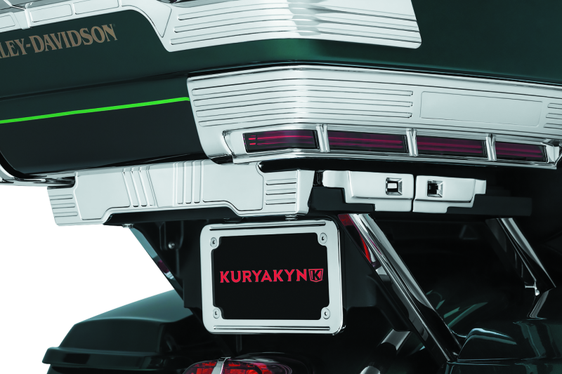 Kuryakyn Tour-Pak Trunk Luggage/Storage Rack Accessory: Adjustable Relocator Kit For 2014-19 Harley-Davidson Touring Motorcycles, Chrome , Black 8731