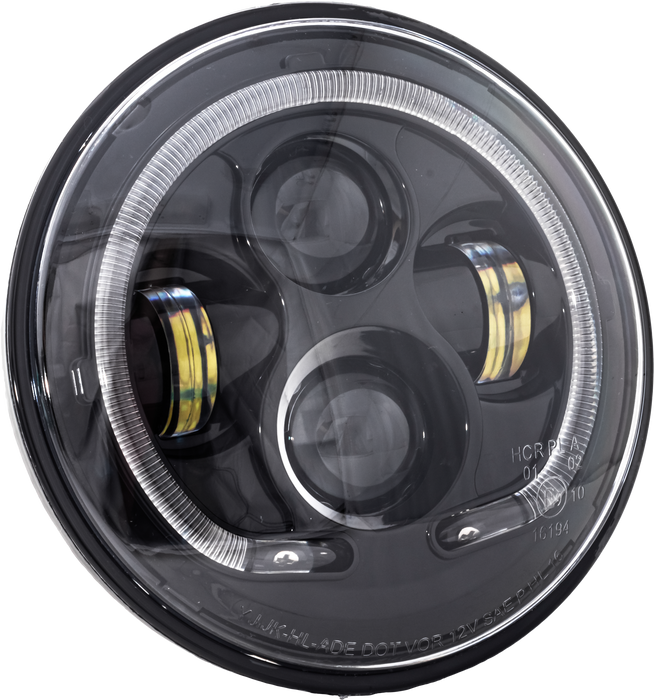 Letric Lighting Co. LLC-ILHP-7B 7in. Premium LED Headlight with Full-HALO For compatible with Indian - Black