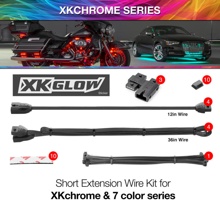 Xk Glow Xkglow 4Pin Accessories (Short Extension Wire Kit) XK-4P-WIRE-KIT-MOTO