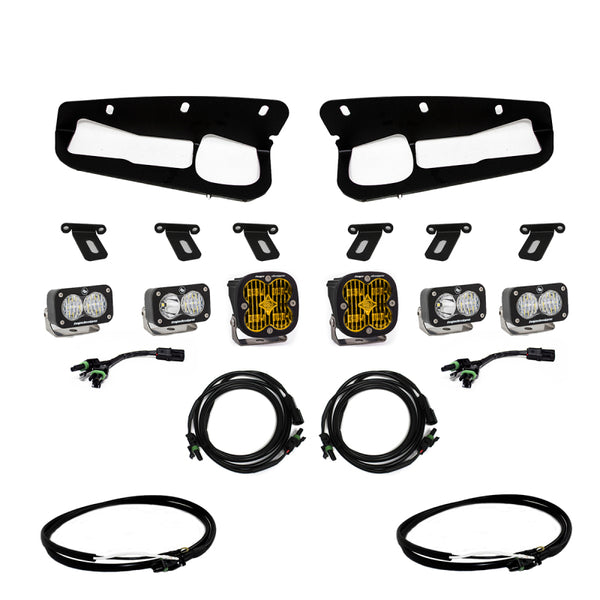 Baja Designs 2021+ Ford Bronco Amber SAE Fog Pocket Kit w/Upfitter 447762UP