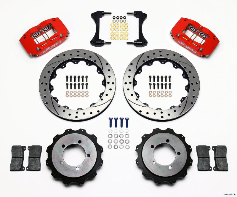 Wilwood Dynapro Radial Rear Kit 13.00in Drilled Red Mitsubishi EVO VIII 140-9286-DR
