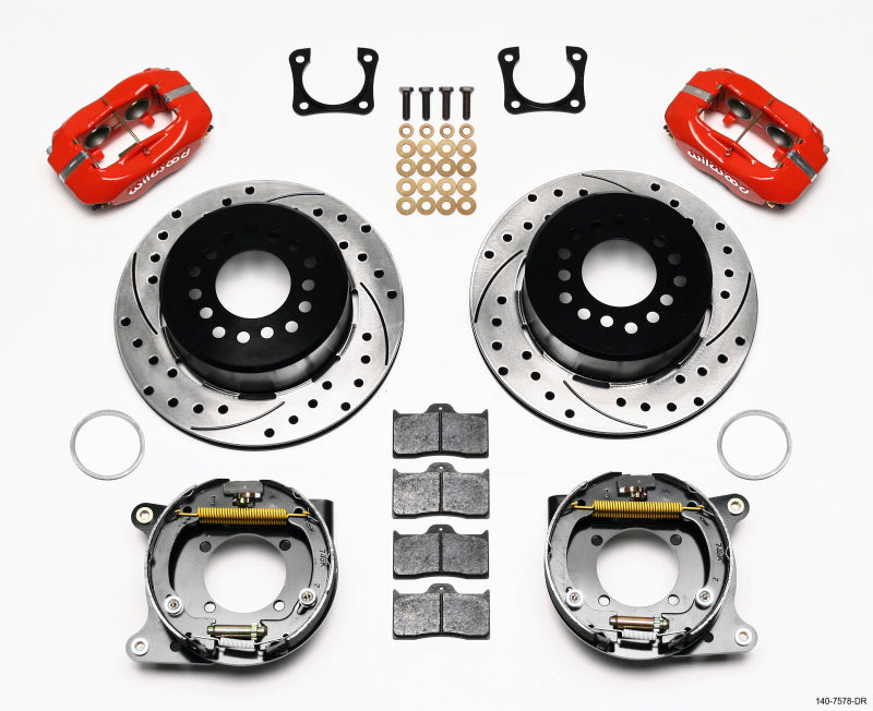 Wilwood Forged Dynalite P/S Park Brake Kit Drilled Chevy 12 Bolt w/ C-Clips main image 0
