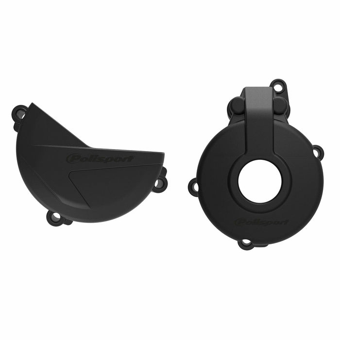 Polisport Clutch and Ignition Cover Protector Kit (Black) - Compatible with Sherco SE-F 250 SE-F 300 (2014-2022)