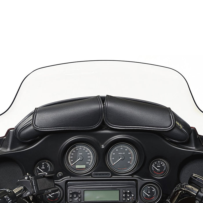 Dowco Willie & Max 0 Two Pouch Synthetic Leather Motorcycle Windshield Bag: Black, 5 Liter Capacity 4725