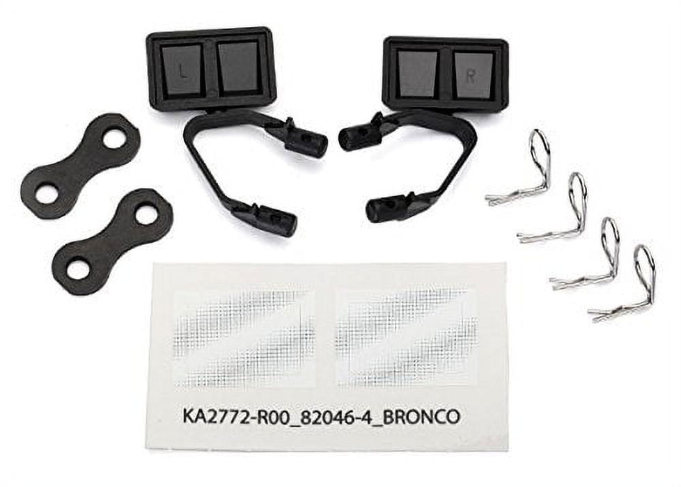 TRA8073 Traxxas Mirrors Side Blk L/R/Retainers TRA8073