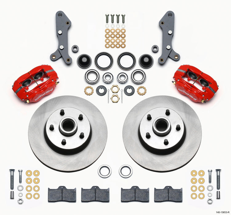 Wilwood Forged Dynalite-M Front Kit 11.30in 1 PC Rotor&Hub Red 60-68 Ford / Mercury Full Size 140-13653-R