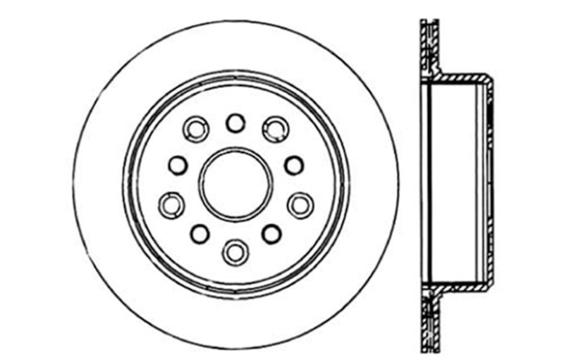 Stoptech Sport Drilled & Slotted Brake Rotor; Rear Right 127.44105R