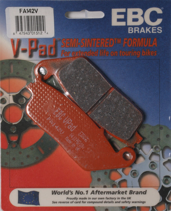 EBC Brakes FA142V Semi Sintered Disc Brake Pad, Black, S