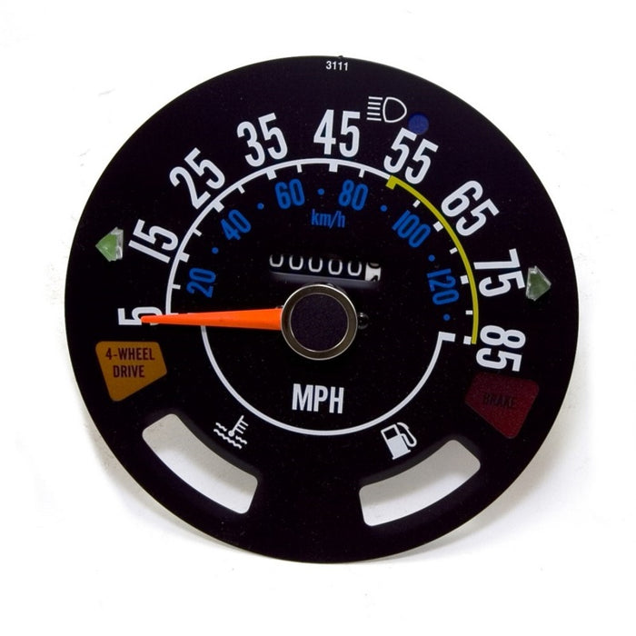 Omix Speedometer Gauge, 5-85 Mph Oe Reference: 8134184 Fits 1980-1986 Jeep Cj5 Cj7 Cj8 17207.03