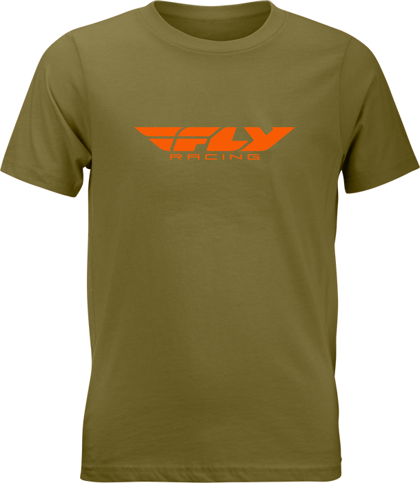 Fly Racing 352-0676YM Youth Fly Corporate Tee Olive/Orange Ym