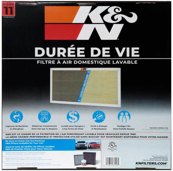 K&N 20X20X1 Hvac Furnace Air Filter, Lasts A Lifetime, Washable, Merv 11, The