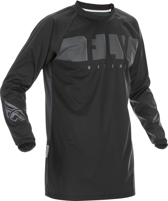 Fly Racing Windproof Riding Jersey (Black/Grey, Large)